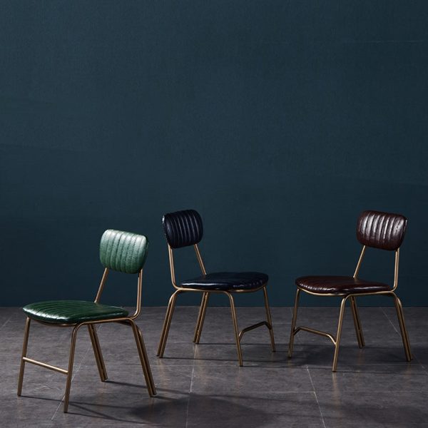 Contemporary Luxury Square PU Leather Upholstered Metal Frame Dining Chair Backrest Armless For Dining Room - Image 12