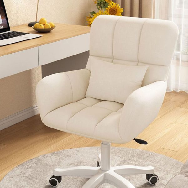 Contemporary Nordic Square Velvet Upholstered Swivel Desk Chair Height Adjustable Backrest Armrest For Home Office - Image 12