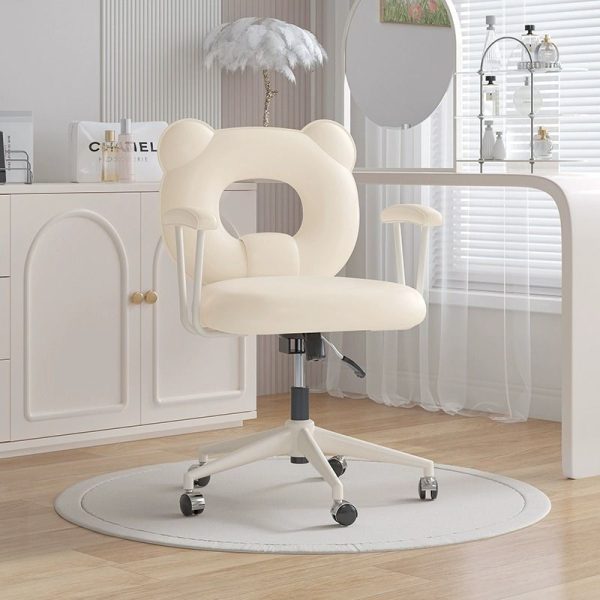 Contemporary Nordic Leather Steel Iron Sponge Bear Square Desk Chair Backrest Armrest Adjustable For Home Office - Image 9