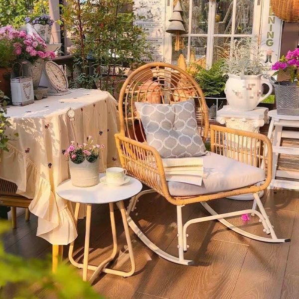 Traditional Chinese Square Cushion Rattan Sponge Alloy Steel Recliner Backrest Armrest For Living Room - Image 11