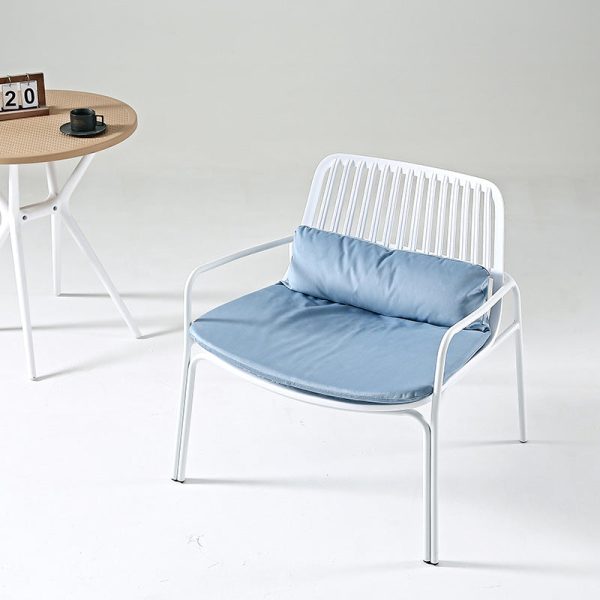 Contemporary Nordic Rectangular Steel Chair Backrest Armrest For Living Room - Image 12