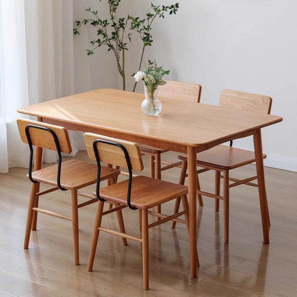 Traditional Vintage Square Cherry Wood Dining Chair Backrest For Dining Room - Image 3