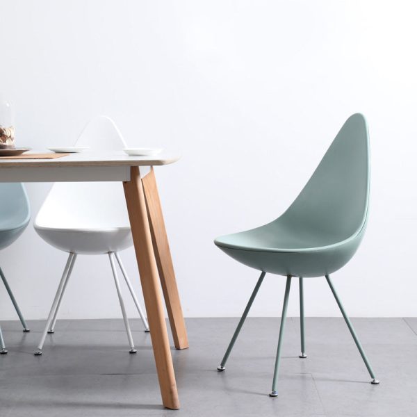 Contemporary Creative Water Drop Shape Plastic Dining Chair Backrest For Dining Room - Image 11