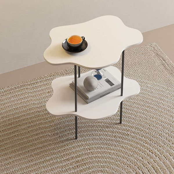 Contemporary Creative Clouds Density Board Carbon Steel End Table 2-Tier For Living Room - Image 2