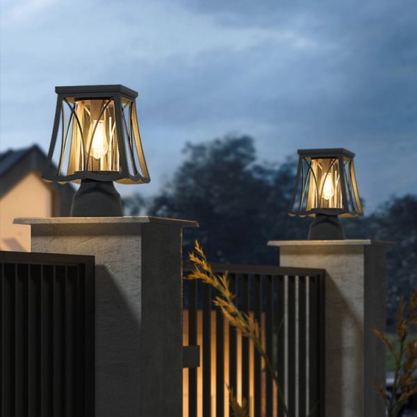 Modern Simplicity Solar Waterproof Stainless Steel Glass Column LED Landscape Lighting Outdoor Light For Garden