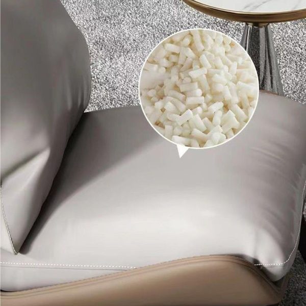 Contemporary Scandinavian Leather Velvet Cotton Latex Carbon Steel Square Accent Chair Backrest Footrest For Living Room - Image 11
