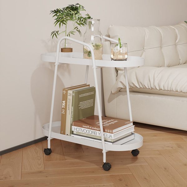 Modern Minimalist Long Oval Iron Removable End Table 2-Tier For Living Room - Image 2