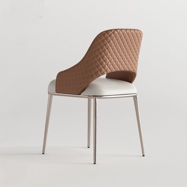 Modern Minimalist Square Stainless Steel Leather Foam Dining Chair Four Legs Backrest For Dining Room - Image 10