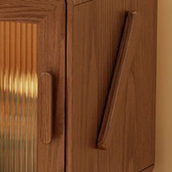 Contemporary Creative Square Rubberwood Glass Metal Nightstand 2-Cabinet For Bedroom - Image 17