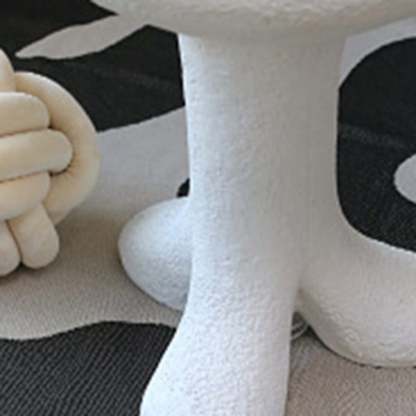 Modern Art Deco Sausage Legs Round Tabletop Magnesium Oxide Side Table 3-Leg For Living Room - Image 5