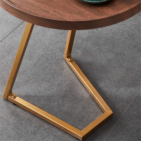 Modern Simplicity Round MDF Iron End Table Movable For Living Room - Image 10