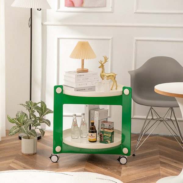 Contemporary Scandinavian Tray Top ABS Triangle Frame Movable End Table 2-Tier For Living Room - Image 16