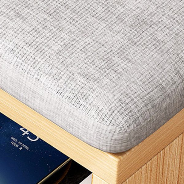 Contemporary Scandinavian Cotton Linen Solid Wood Shoe Storage 2-Storage For Entryways - Image 7
