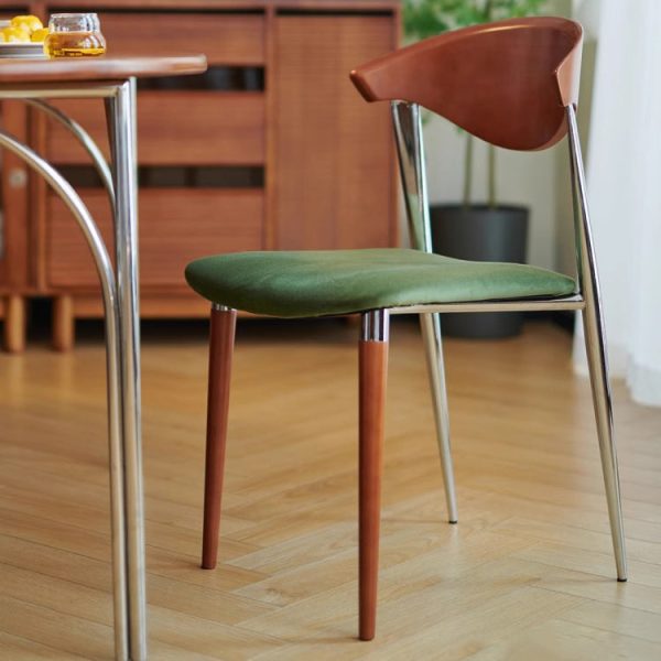 Traditional Vintage Square Velvet Iron Tapered Legs Dining Chair Backrest Armless For Dining Room - Image 13