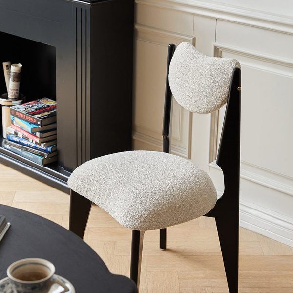 Modern Minimalist Square Wood Velvet Dining Chair Backrest Armless For Dining Room - Image 14