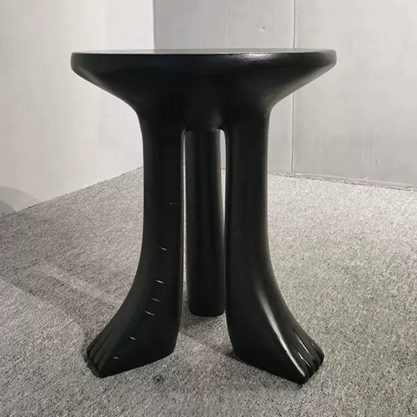 Traditional Japanese Round Plastic Side Table 1-Tier For Living Room - Image 2
