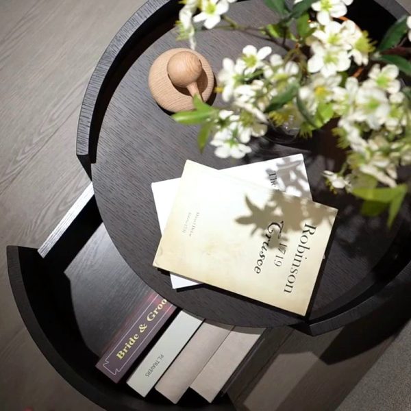Modern Minimalist Round Cylinder Wood Nightstand 1-Drawer For Bedroom - Image 10