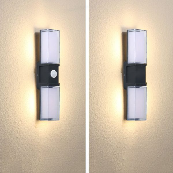 Modern Simple Rectangular Aluminum PC Induction Outdoor Waterproof LED Wall Sconce Lamp - Image 6