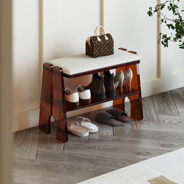 Modern Minimalist Long Rectangle Cotton Linen Acrylic Shoe Storage 2/3 Tier For Entryways - Image 14