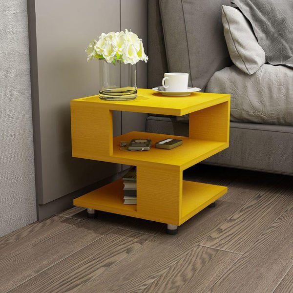 Contemporary Creative Square Cube Plate Side Table 3-Tier For Bedside - Image 4