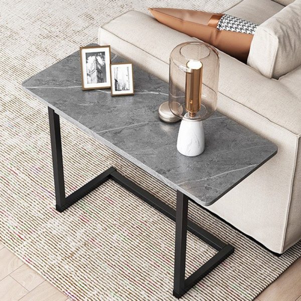Contemporary Scandinavian Rectangular Tabletop Stainless Steel Plate Side Table 4-Leg For Living Room - Image 12