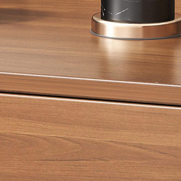 Traditional Chinese Rectangular Tabletop Density Board Nightstand 1/2-Drawer For Bedroom - Image 6