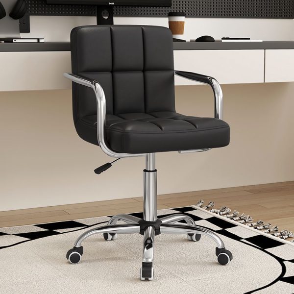 Modern Simplicity Leather Steel SGS Sponge Square Lattice Desk Chair Backrest Swivel Adjustable For Home Office - Image 13