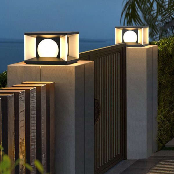 Simple Patio Solar Post Head Light Square LED Outdoor Landscape Light - Image 16