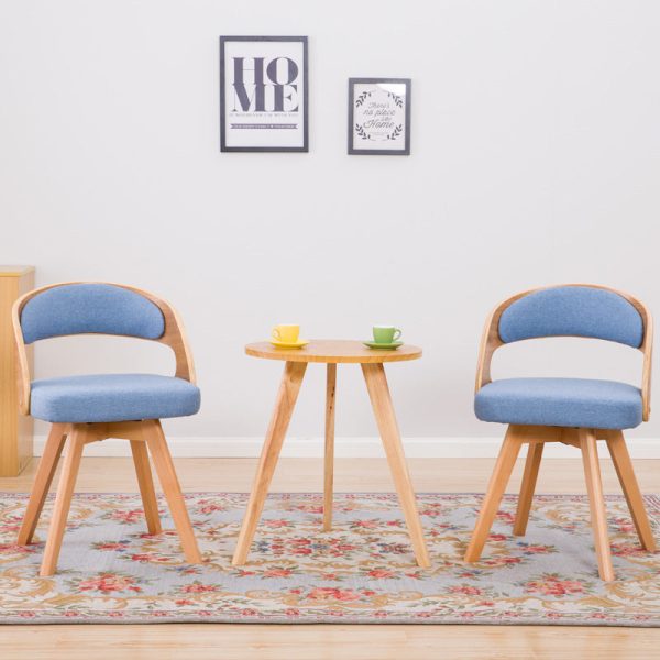 Modern Minimalist Square Fabric Wood Dining Chair Backrest For Dining Room - Image 2