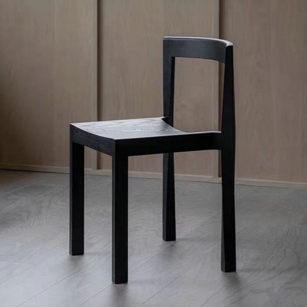Modern Minimalist Rectangular Wood Chair Backrest Armless For Living Room - Image 2