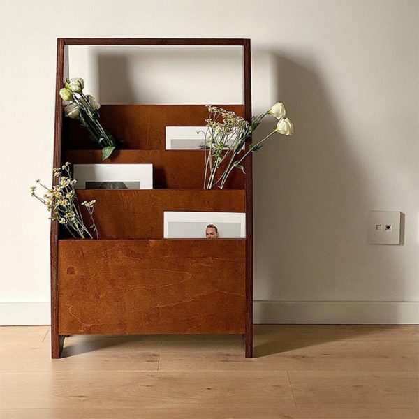 Contemporary Retro Rectangular Plank Bookshelves 3-Shelf For Home Office - Image 6