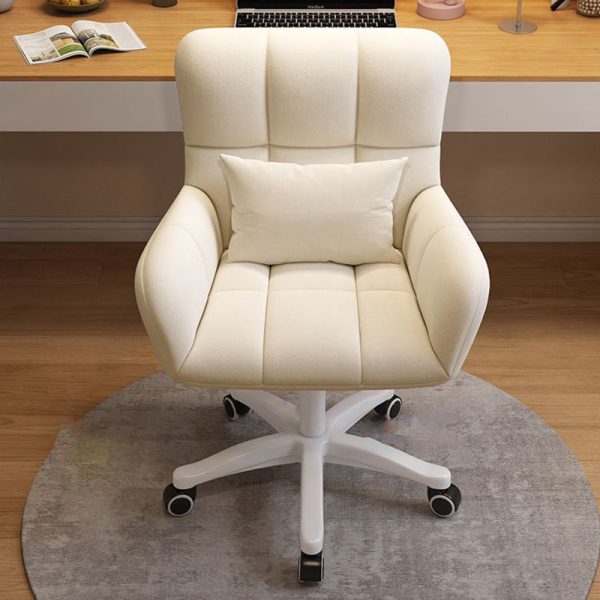 Contemporary Nordic Square Velvet Upholstered Swivel Desk Chair Height Adjustable Backrest Armrest For Home Office - Image 20