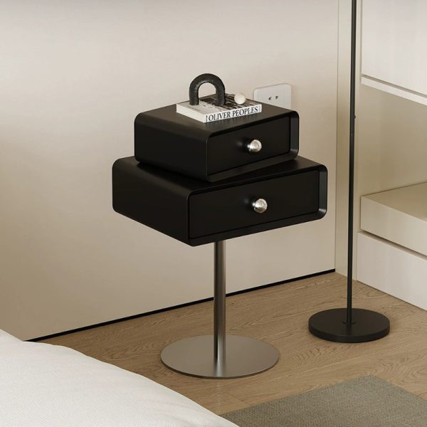 Modern Eclectic Rectangular Stainless Steel Pine End Table 2-Tier For Living Room - Image 17