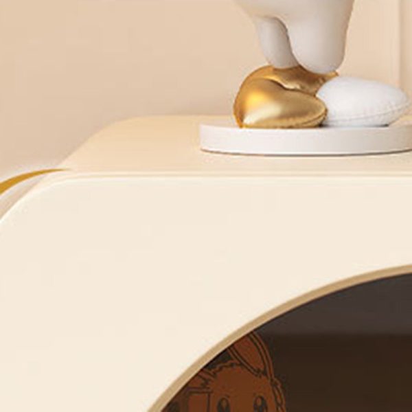 Contemporary Scandinavian Square Rounded Corners Napa Leather Glass Sheet Stainless Steel Nightstand 2-Drawer For Bedroom - Image 13