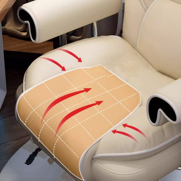 Modern Minimalist Square Microfiber Nano Leather Steel Desk Chair Backrest Arm For Home Office - Image 7