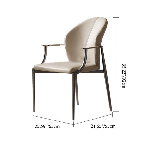 Modern Simplicity Microfiber Leather Stainless Steel Sponge Square Wraparound Dining Chair Backrest Armrest For Dining Room - Image 5