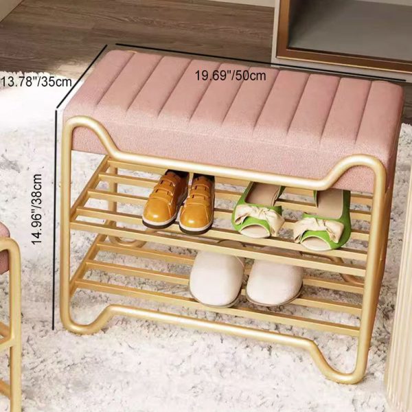Modern Luxury Upholstered Rectangular Technology Cloth Sponge Portable Footstool Backless Armless For Entryways - Image 10