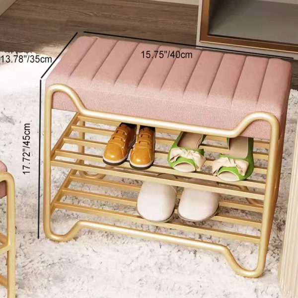 Modern Luxury Upholstered Rectangular Technology Cloth Sponge Portable Footstool Backless Armless For Entryways - Image 12