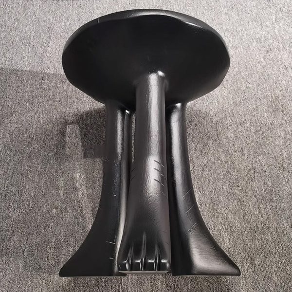 Traditional Japanese Round Plastic Side Table 1-Tier For Living Room - Image 3