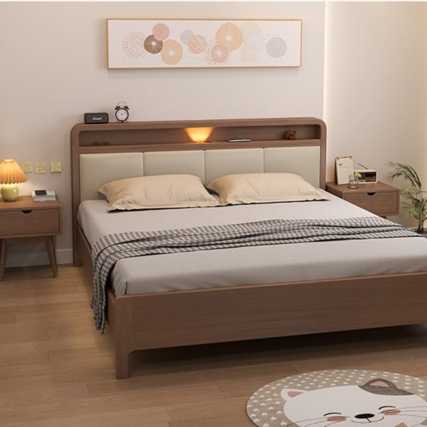 Modern Simplicity Square Cubic Rectangular Rubber Wood Nightstand 1/2 Drawer For Bedside - Image 25