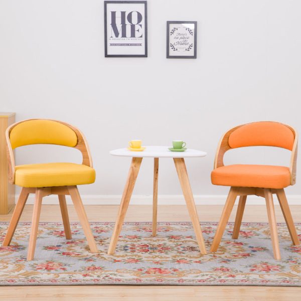 Modern Minimalist Square Fabric Wood Dining Chair Backrest For Dining Room - Image 3