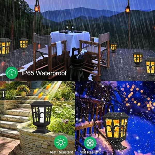 Outdoor Solar Flame Blinking Lantern LED Waterproof Garden Decorative Landscape Light - Image 8