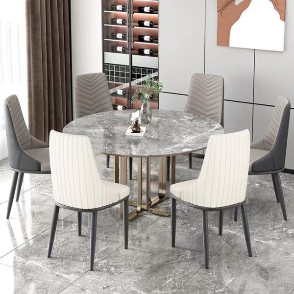 Modern Minimalist Square Four Legs Metal Leather Dining Chair Backrest Armless For Dining Room - Image 2