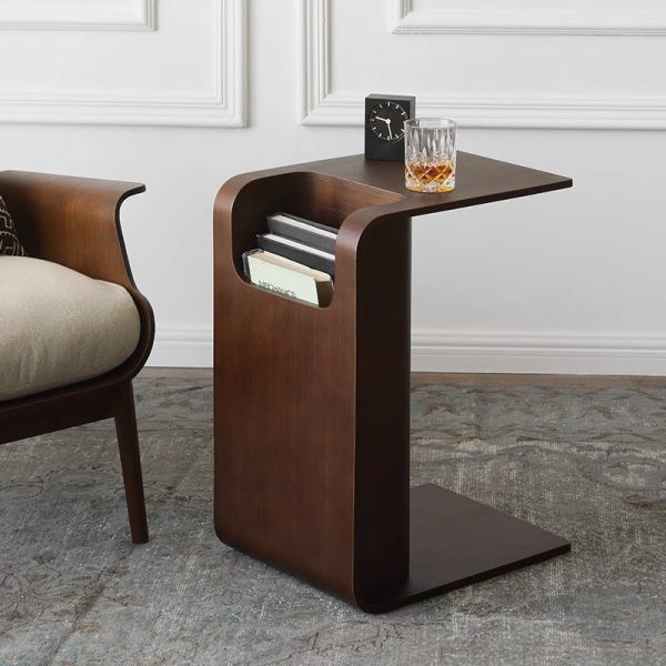 Modern Minimalist Rectangular Solid Wood End Table Storage For Living Room - Image 14