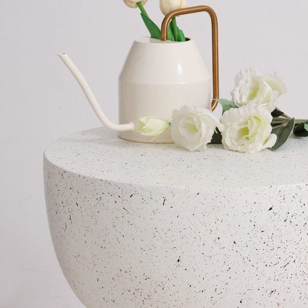 Contemporary Nordic Round Magnesium Oxide End Table For Living Room - Image 5