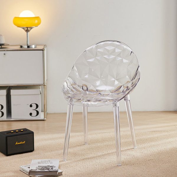 Contemporary Nordic Round Diamond Shape PC Dining Chair Backrest For Dining Room - Image 10