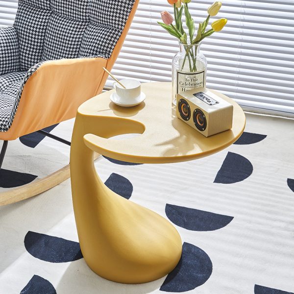 Contemporary Creative Shaped Oval Base PE Plastic End Table For Living Room - Image 21