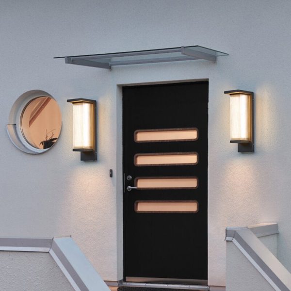Industrial Waterproof Rectangular PC Striped Shade LED Outdoor Wall Sconce Lamp - Image 13