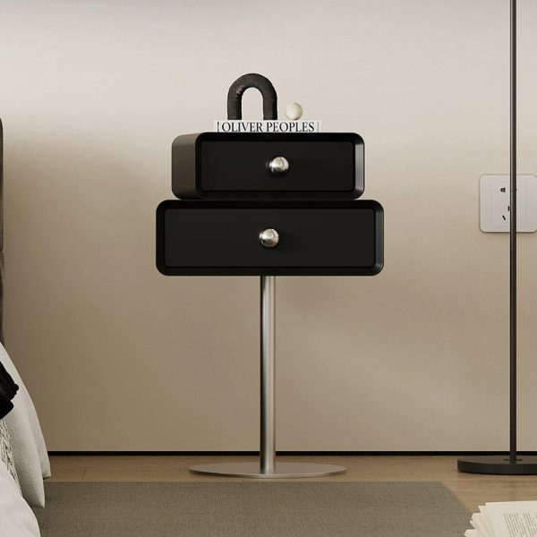 Modern Eclectic Rectangular Stainless Steel Pine End Table 2-Tier For Living Room - Image 18