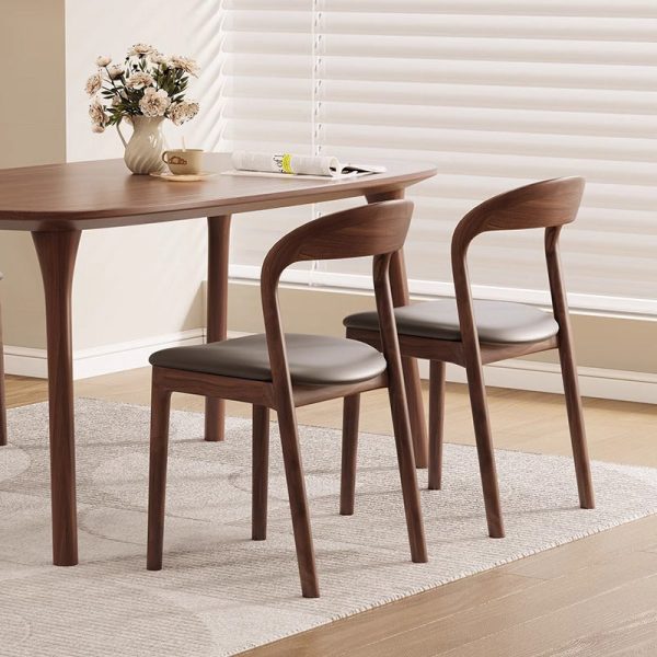 Contemporary Scandinavian Curved Back Ash Wood Sponge Dining Chair Backrest For Dining Room - Image 13